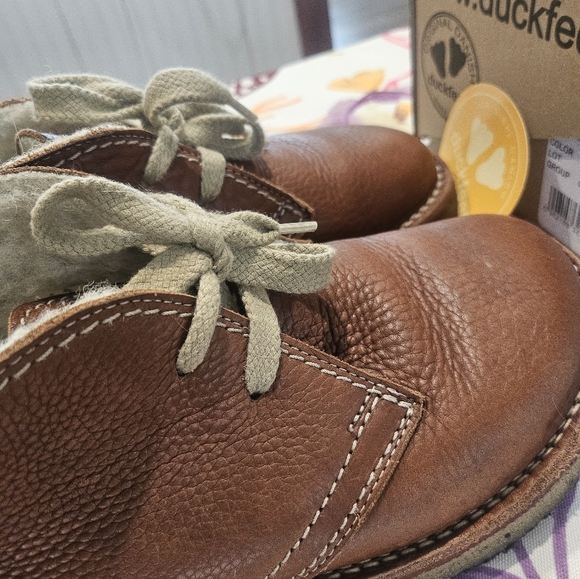 Duckfeet Women’s Grena Nut Brown Pebbled Leather Genuine Sherpa Lining EU 41 - Picture 6 of 8